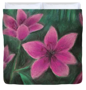 Pink Lilies - Duvet Cover