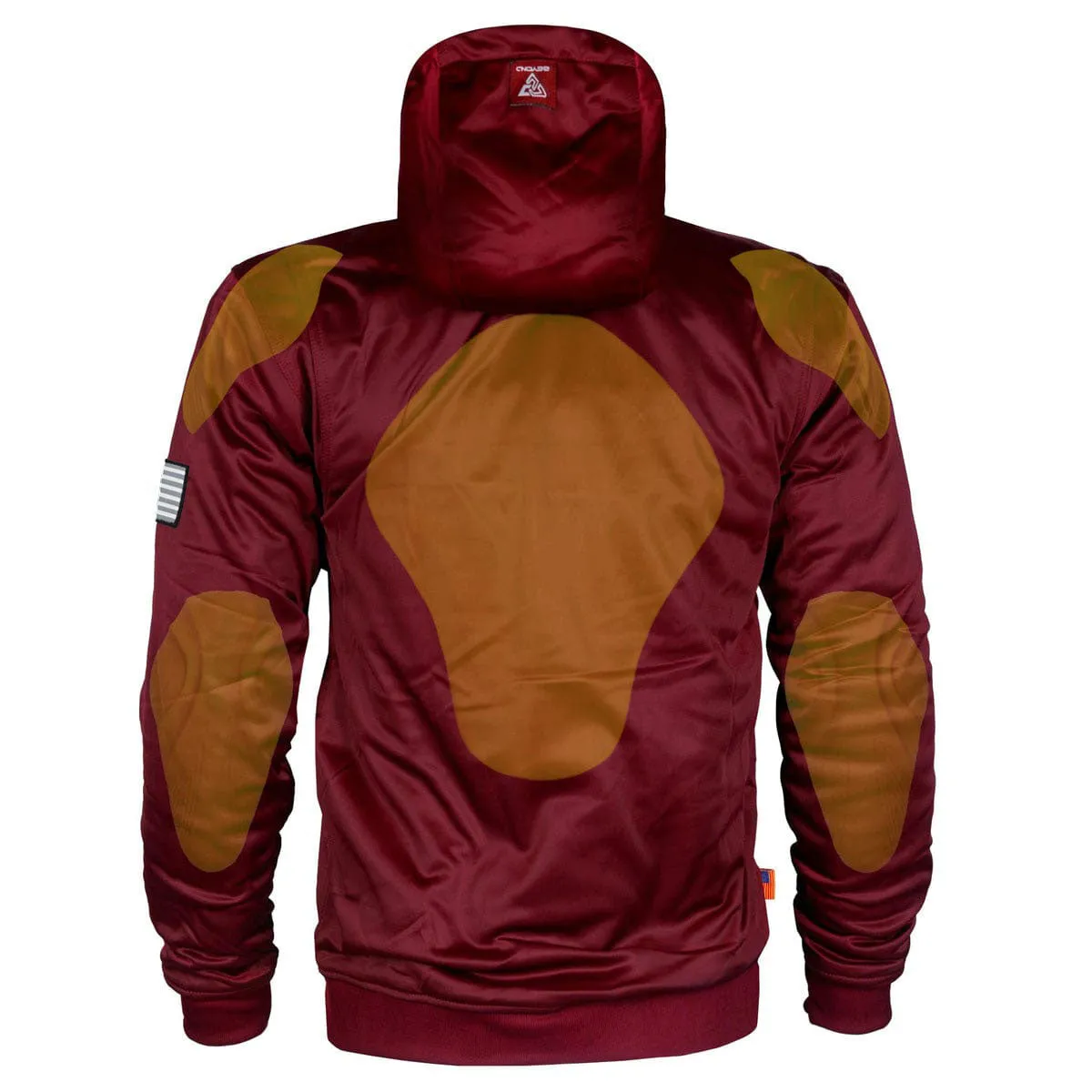 Red Maroon Solid Ultra Protective Hoodie with Pads