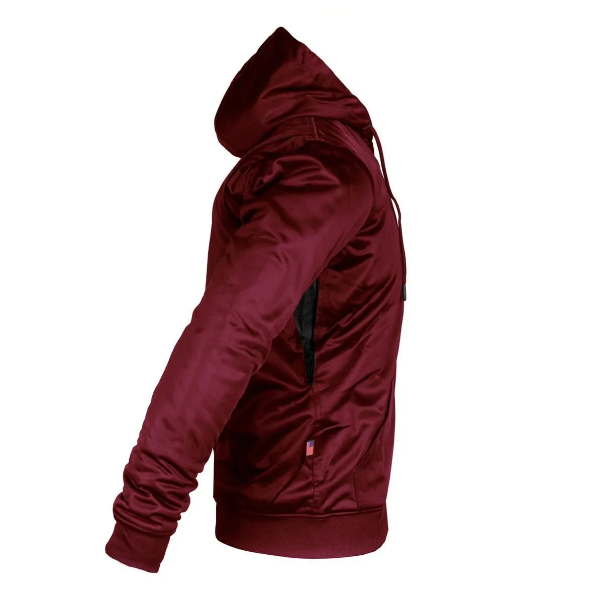 Red Maroon Solid Ultra Protective Hoodie with Pads