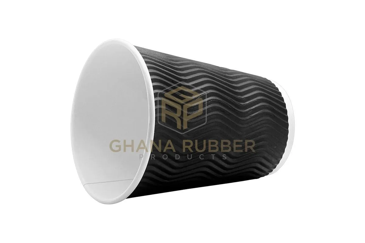 Ripple Paper Cups 12oz Black (No Lids)