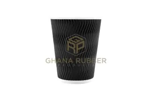 Ripple Paper Cups 12oz Black (No Lids)