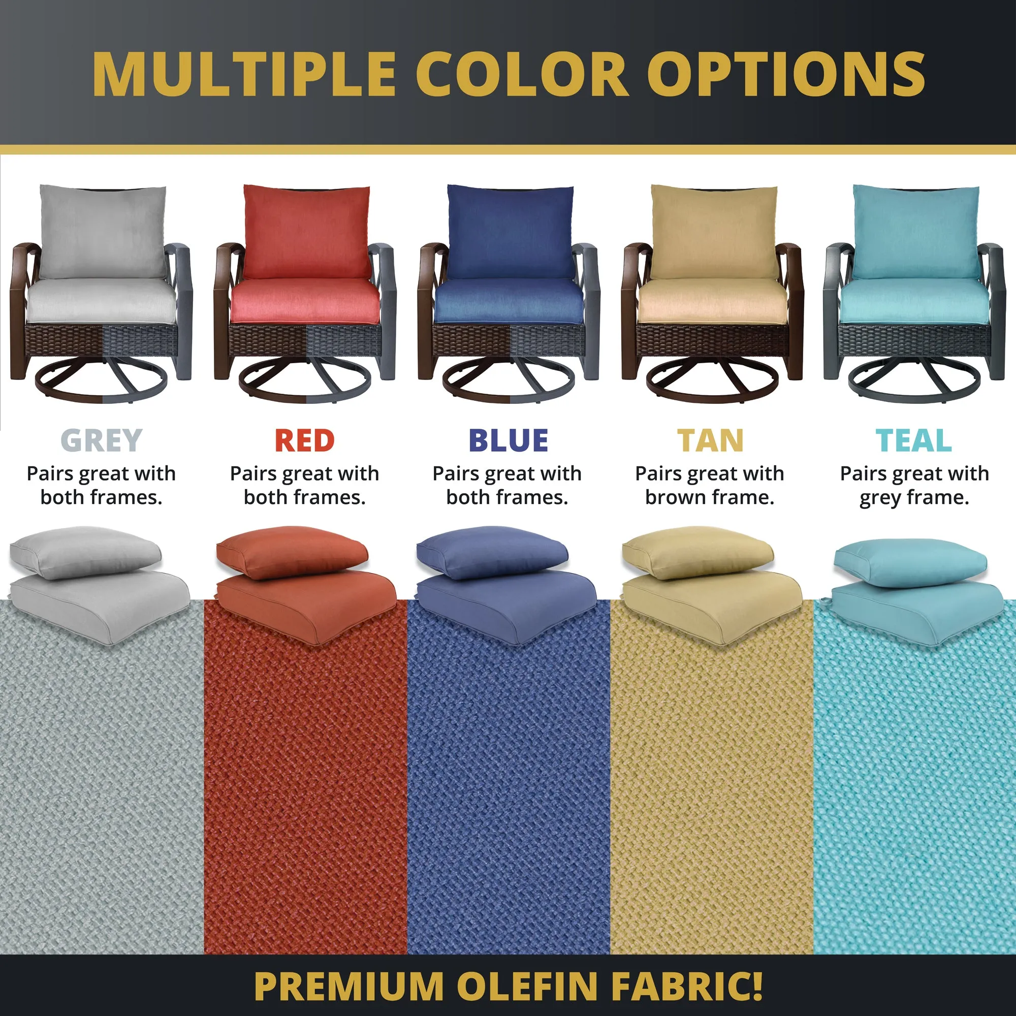 Serenity Seat Cushion Covers, Multiple Colors