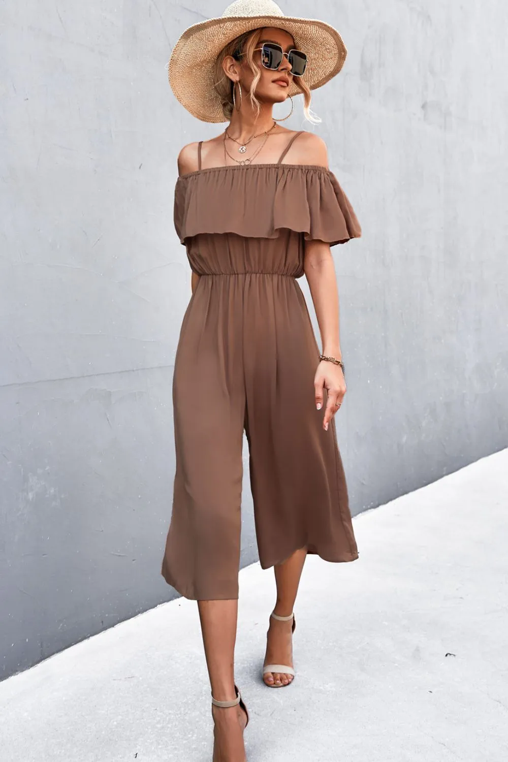 Spaghetti Strap Layered Jumpsuit