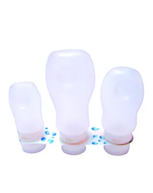 Travel Bottle Set. Non Leak. Three Sizes. Squeezable (#137)