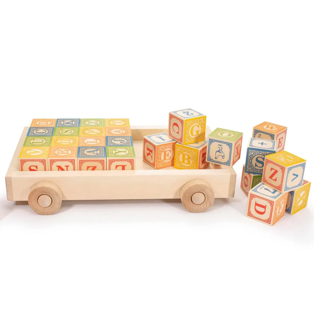 Uncle Goose ABC Blocks with Wagon - Made in USA