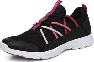 Vionic Women's Brisk Zeliya Slip-on Walking Shoes - Ladies Active Sneakers with Concealed Orthotic Arch Support Black and Pink