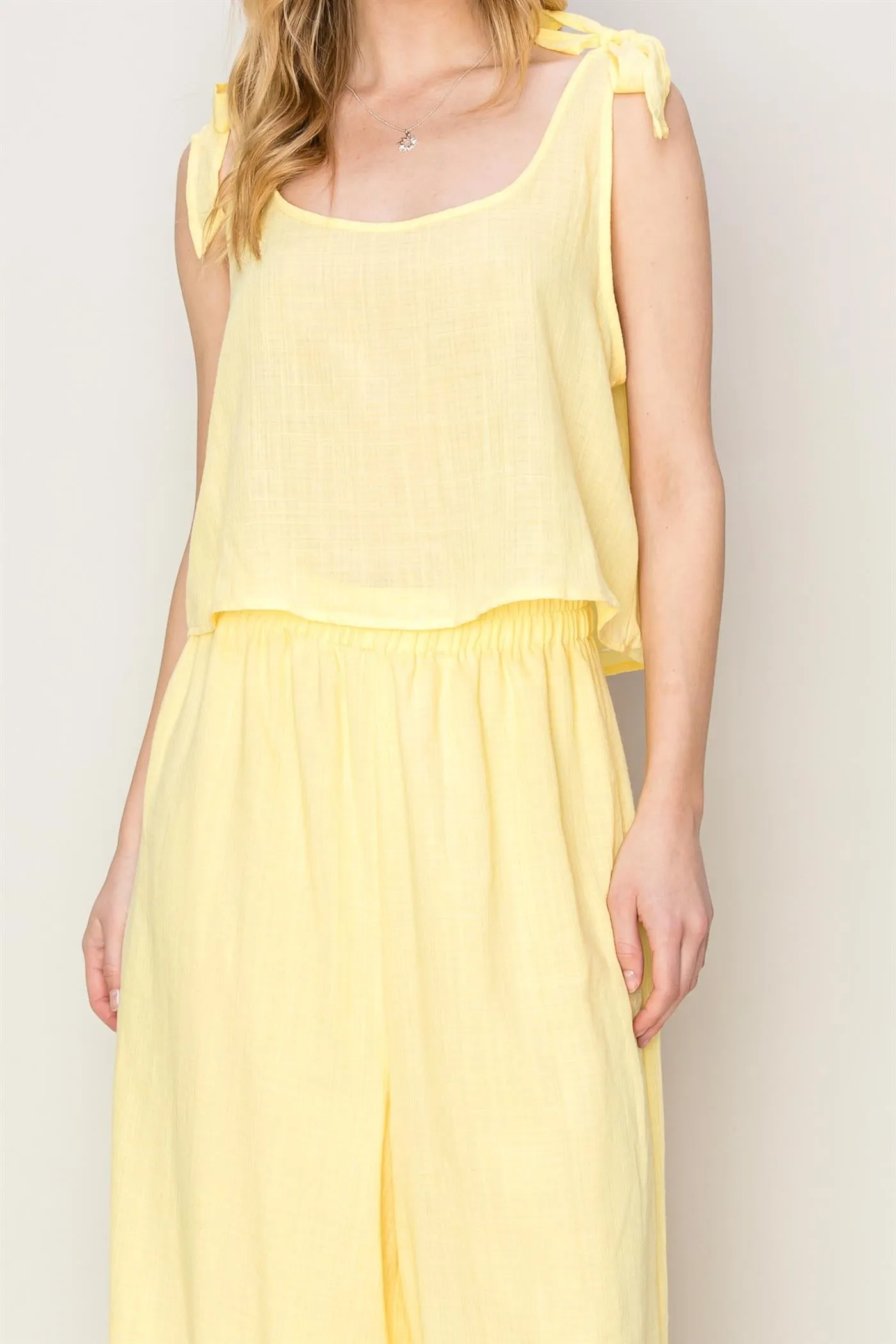 Woven Mellow Yellow Top and Pant Set